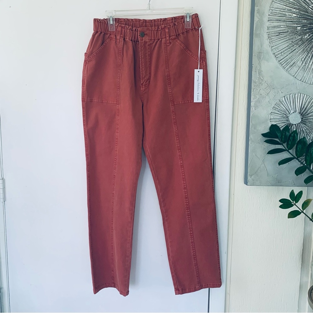 NWT YFB rusty color cotton blend stretch waist jeans Size L